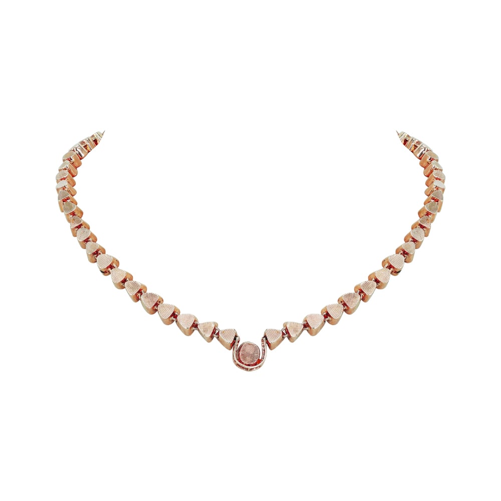 Sleek Open Polki Diamond Necklace with Central Statement Look